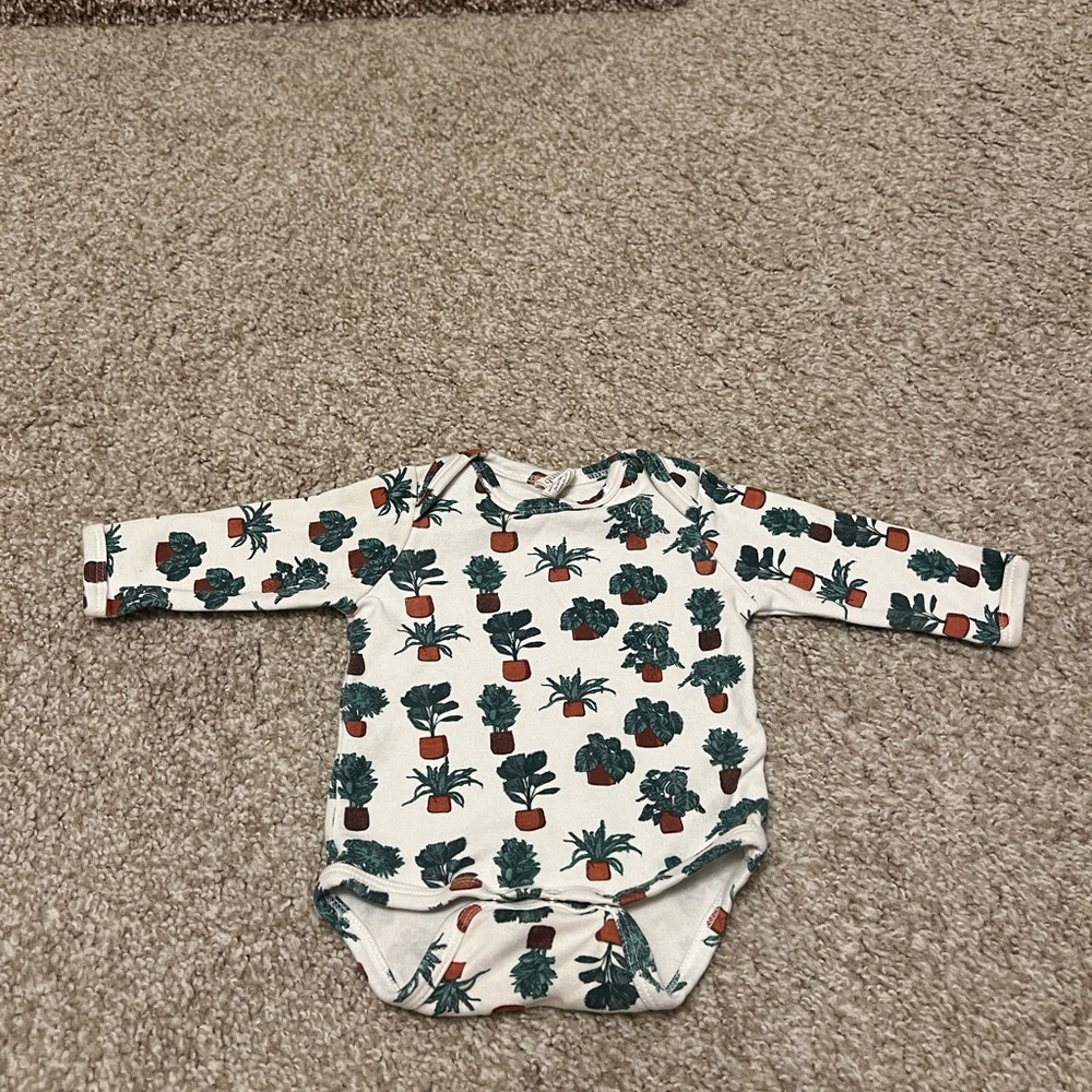Kate Quinn houseplants long sleeve organic cotton bodysuit